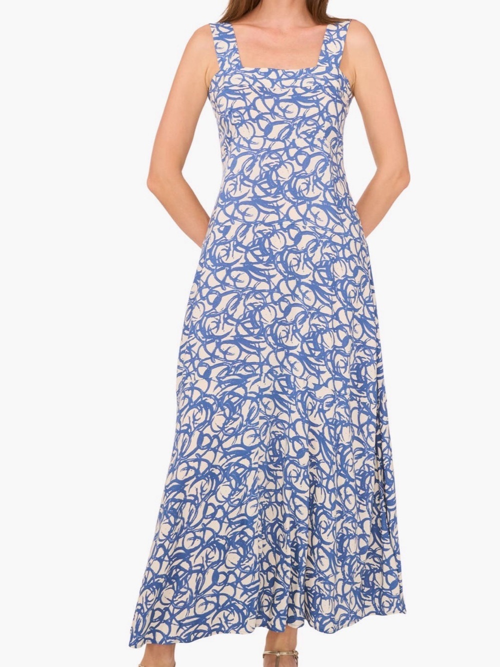 Vince Camuto XL printed square neck maxi dress
